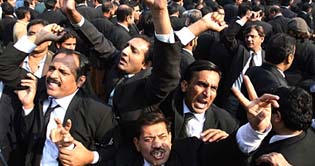 Lawyers observe black day against November 3 emergency 